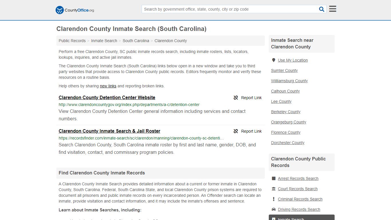 Inmate Search - Clarendon County, SC (Inmate Rosters ...