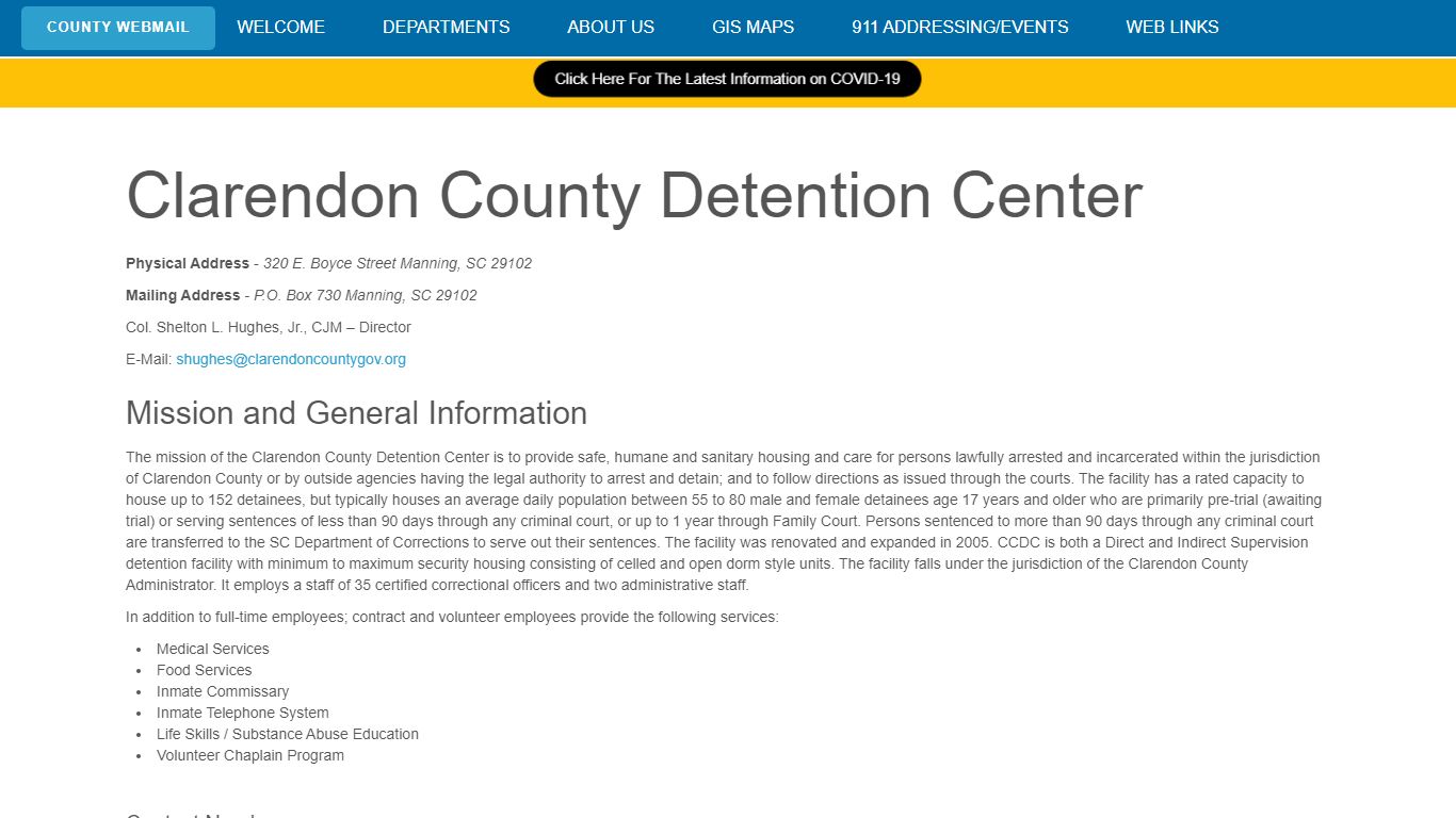 Detention Center - Clarendon County Gov